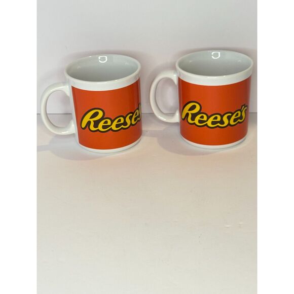 Galerie Other - Reese’s Coffee Mug Set Lot of 2 Orange Ceramic Cups Galerie Peanut Butter Candy